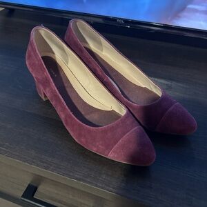 Burgundy kitten heels